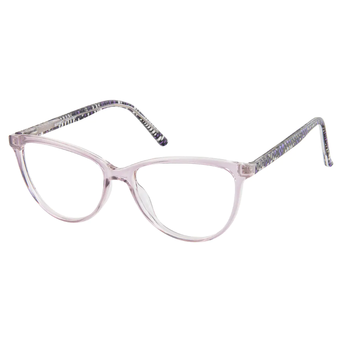 Cat-eye Transparent Purple Eyeglasses