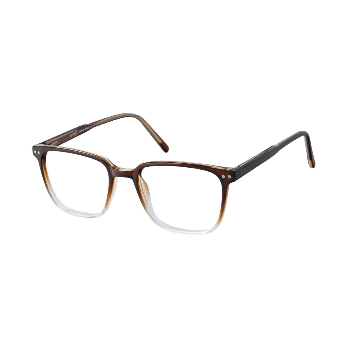 Rectangle Brown/Clear Eyeglasses