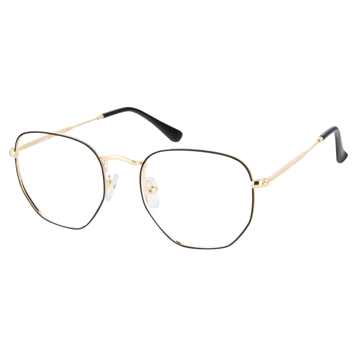 Geometric Black Gold Eyeglasses