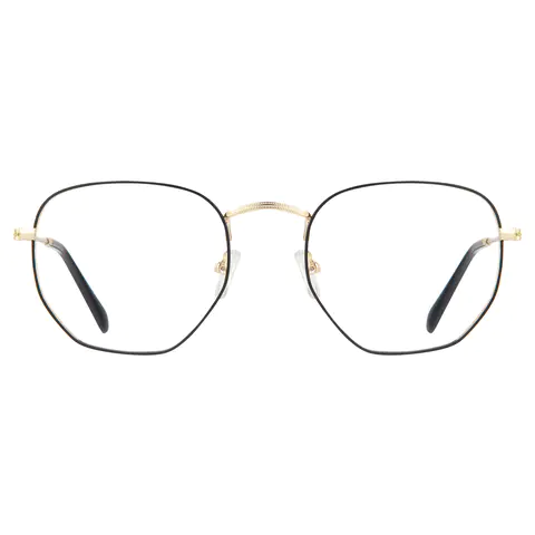 Geometric Black Gold Eyeglasses