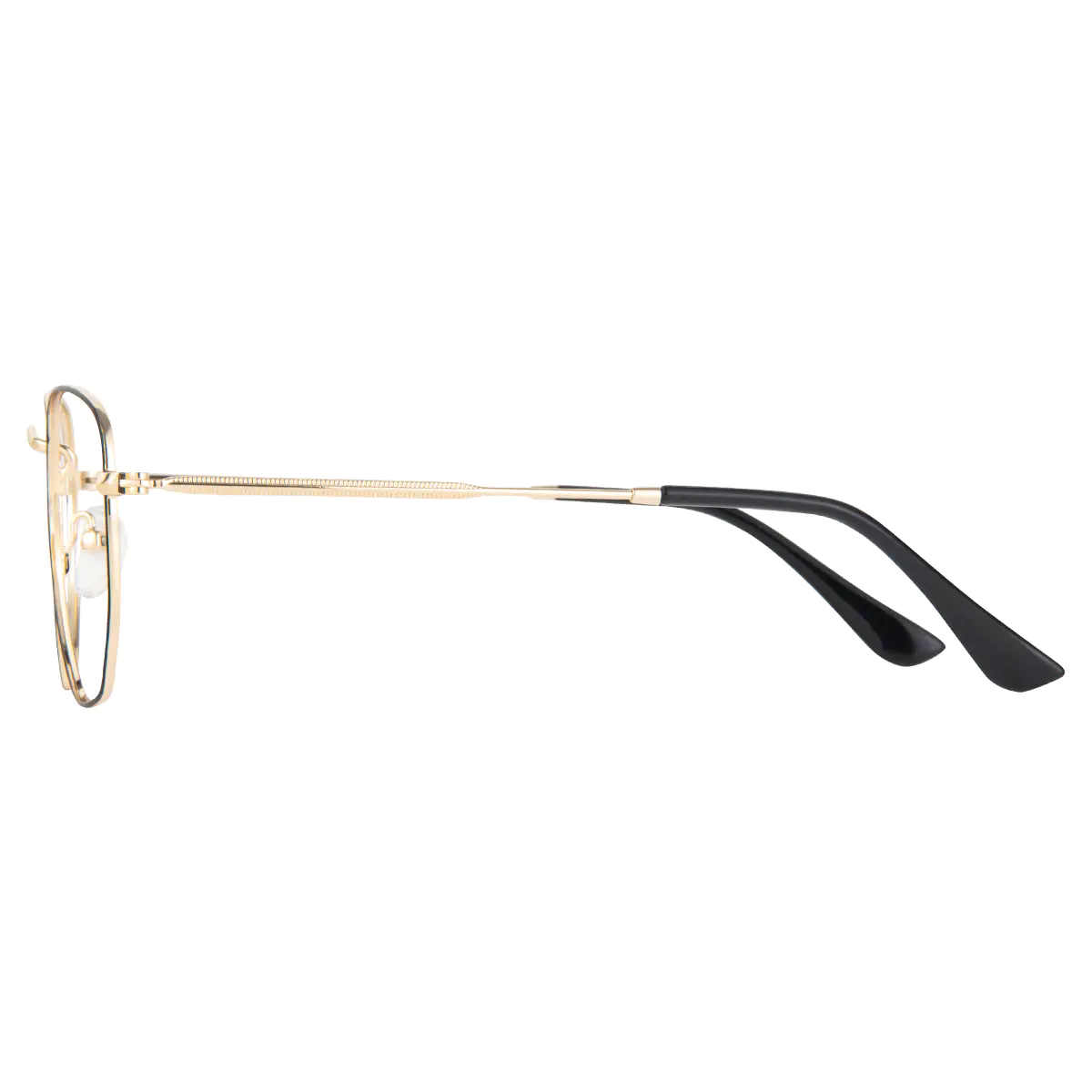 Geometric Black Gold Eyeglasses