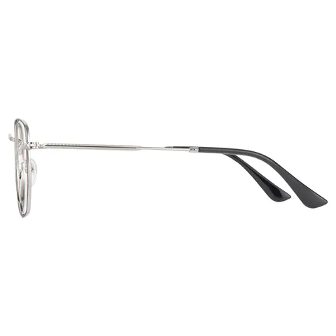Geometric Black Silver Eyeglasses