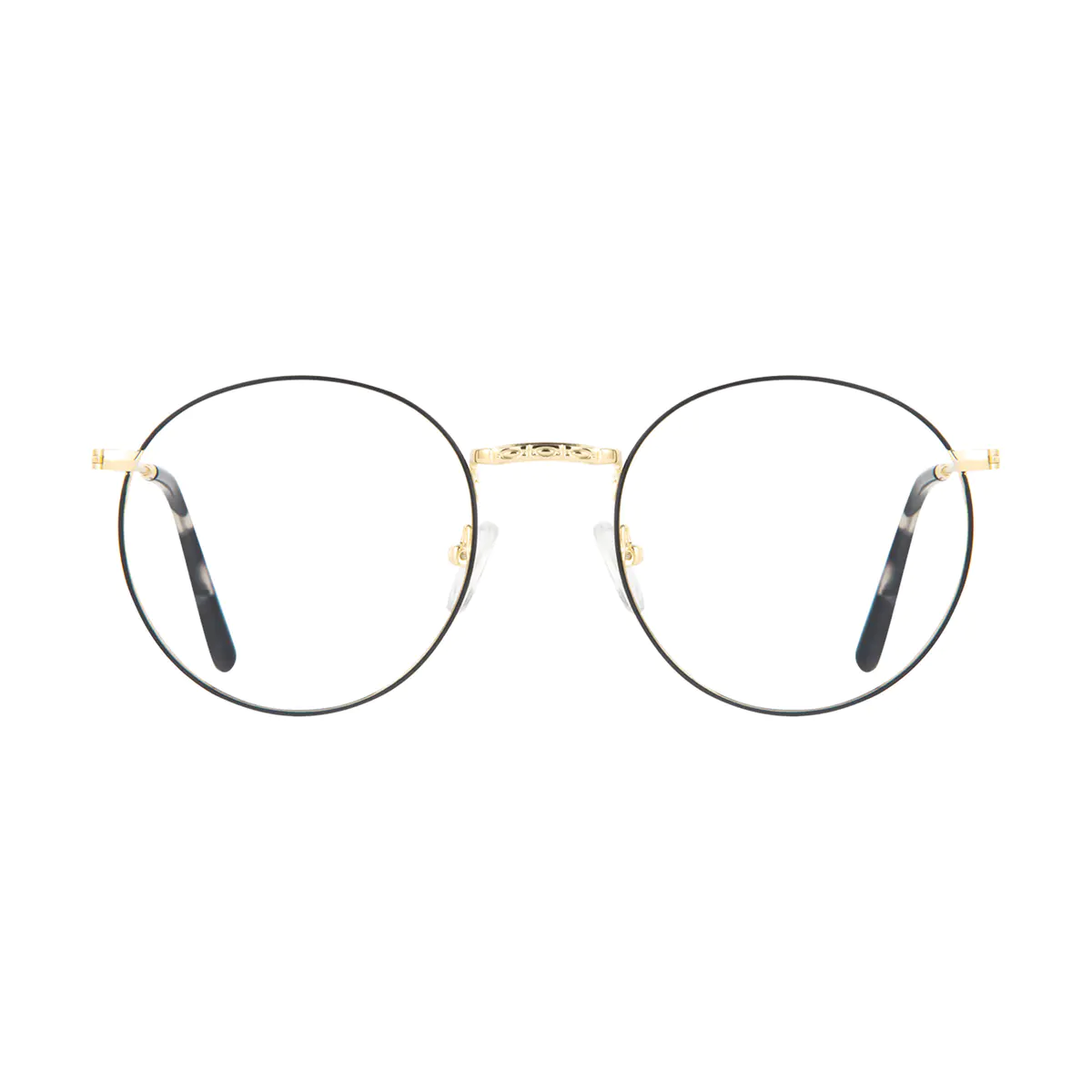 Round Black Gold Reading Glasses