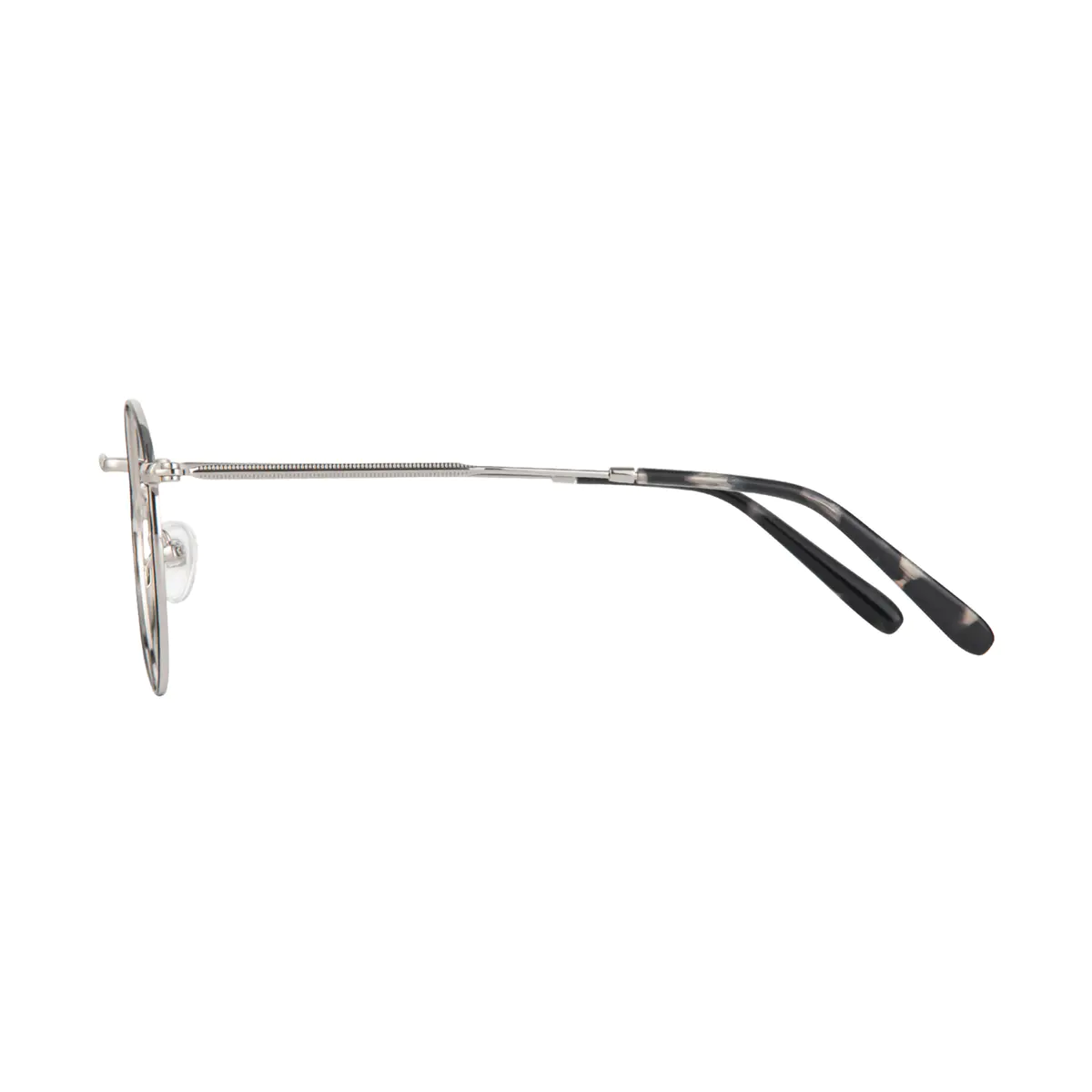 Round Black Silver Eyeglasses