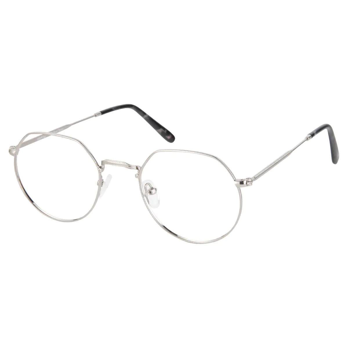 Geometric Silver Reading Glasses
