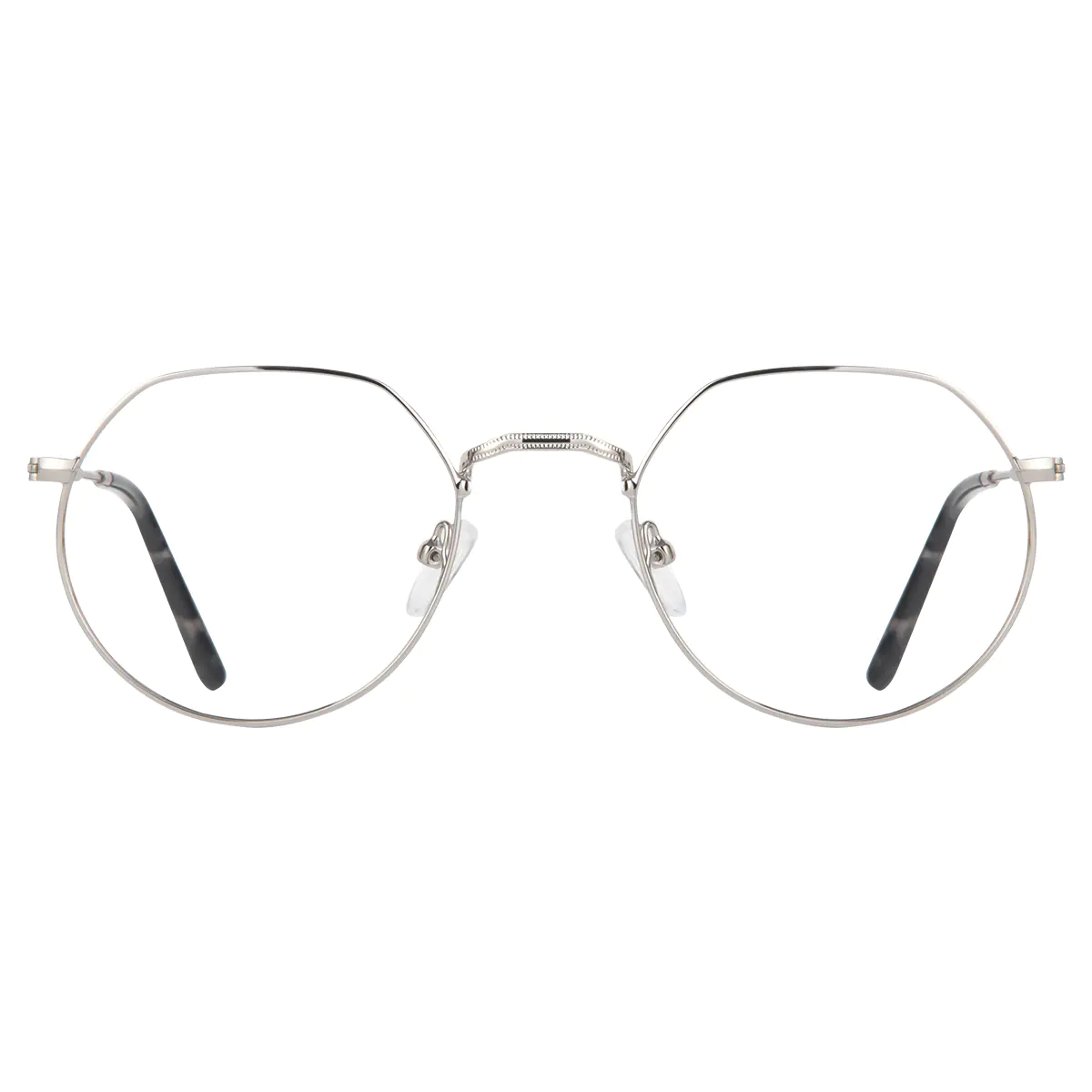 Geometric Silver Reading Glasses