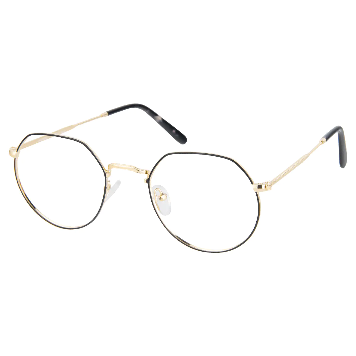 Geometric Black Gold Eyeglasses