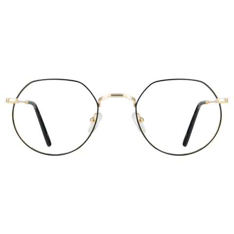 Geometric Black Gold Eyeglasses