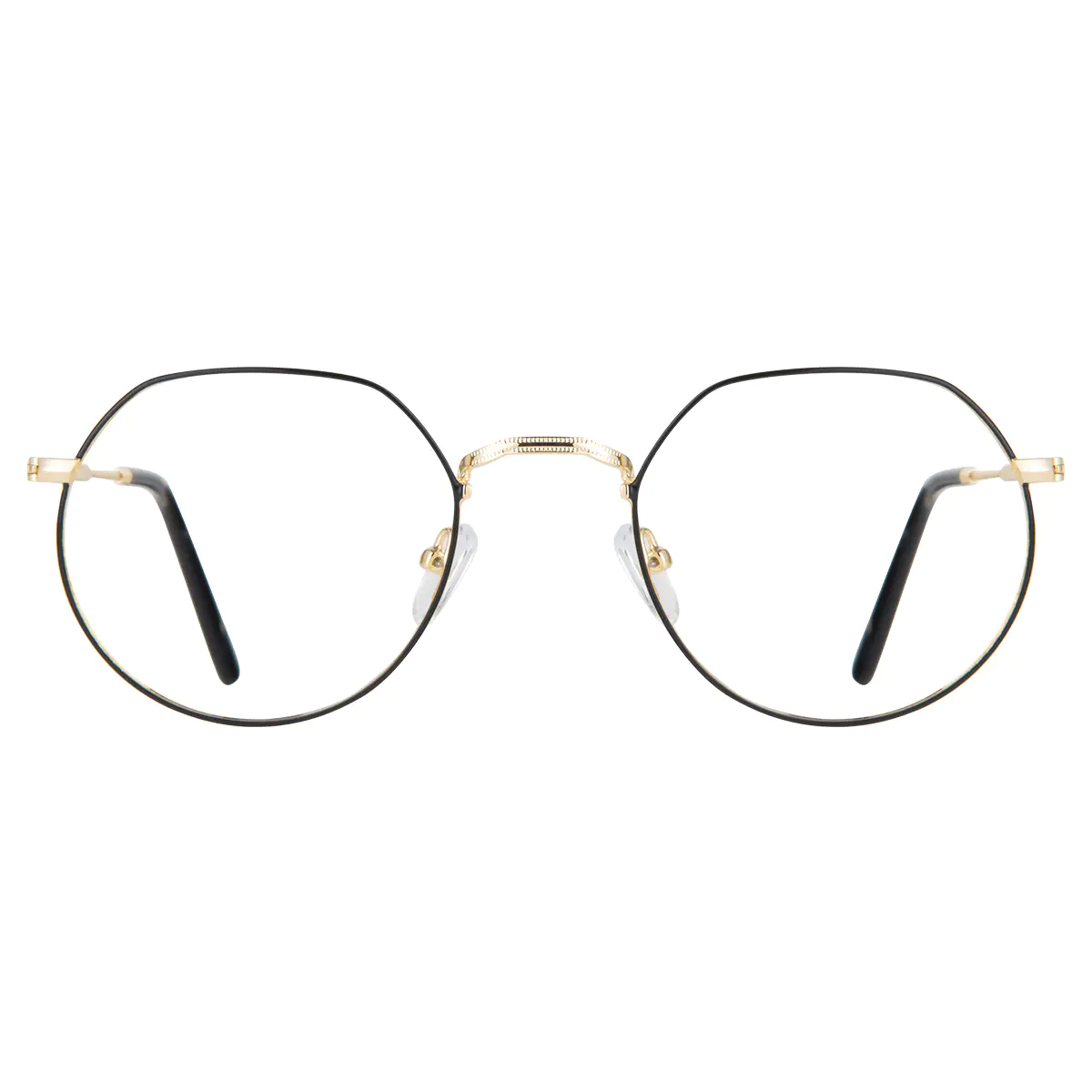 Geometric Black Gold Eyeglasses