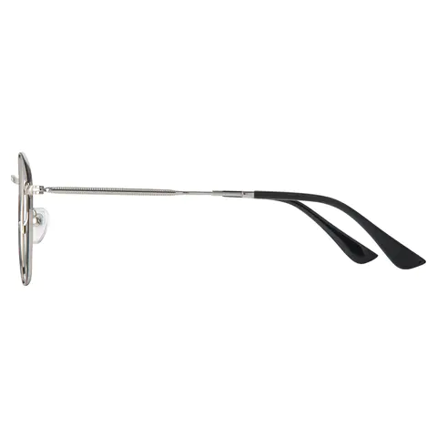 Round Black Silver Eyeglasses