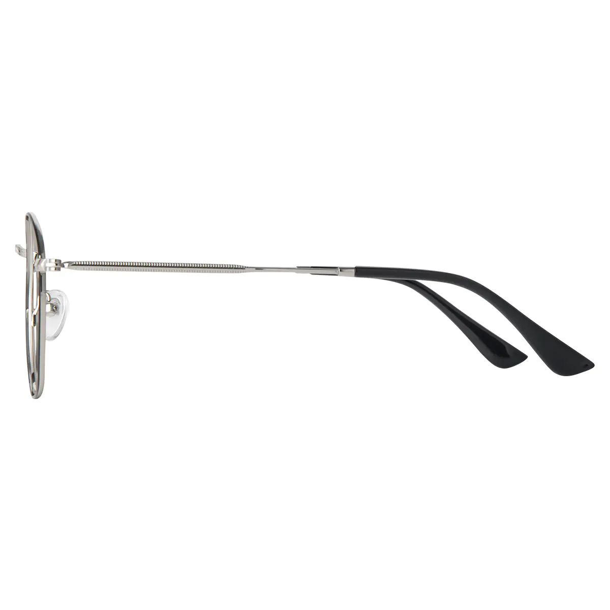Round Black Silver Eyeglasses