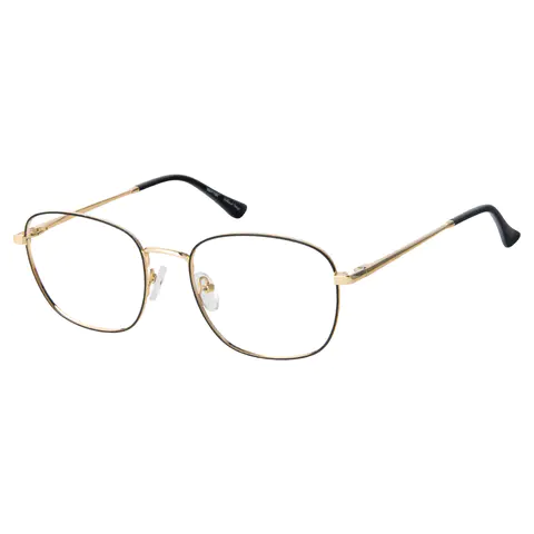 Rectangle Black Gold Reading Glasses