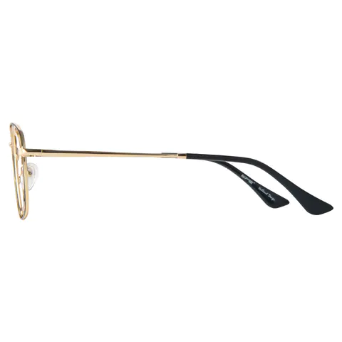 Rectangle Black Gold Reading Glasses
