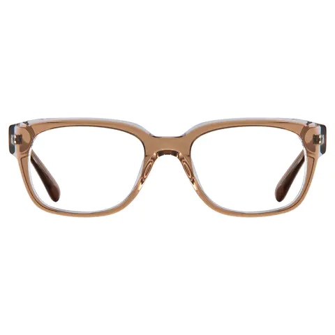 Rectangle Transparent Brown Eyeglasses