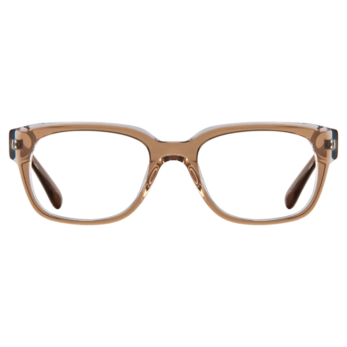 Rectangle Transparent Brown Eyeglasses