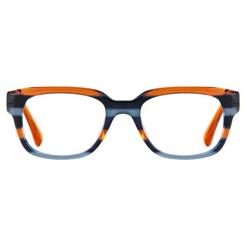Rectangle Orange/Blue Eyeglasses
