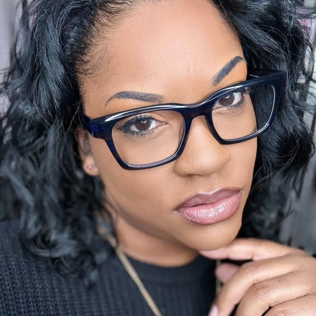 Square Black/Blue Eyeglasses