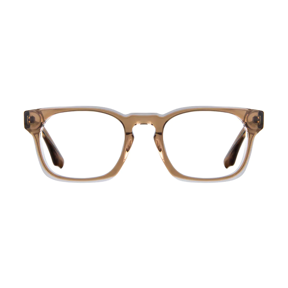 Rectangle Transparent Brown Eyeglasses