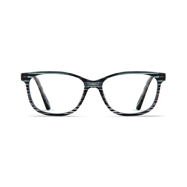 Square Blue/Striped Eyeglasses