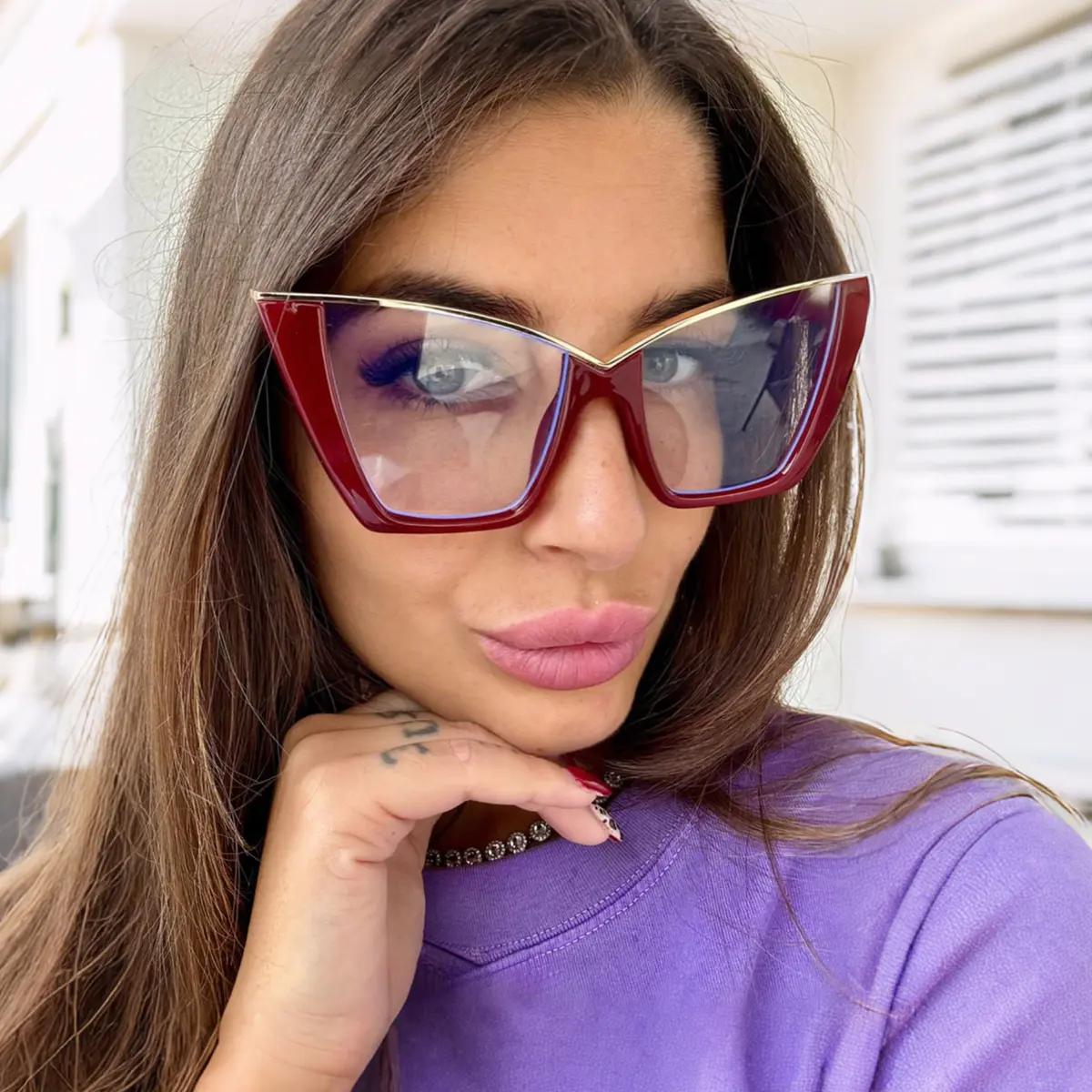 Cat-eye Red Eyeglasses