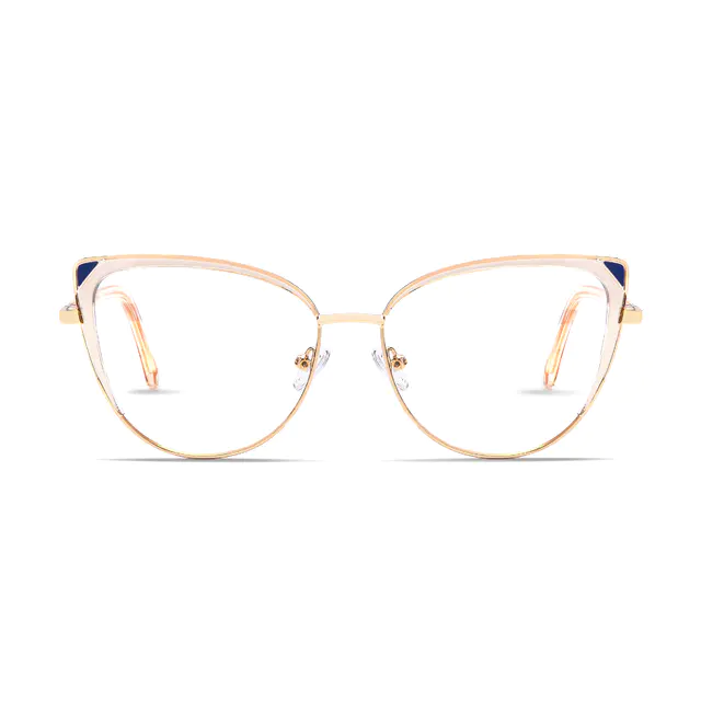 Cat-eye Transparent Amber/Gold Eyeglasses