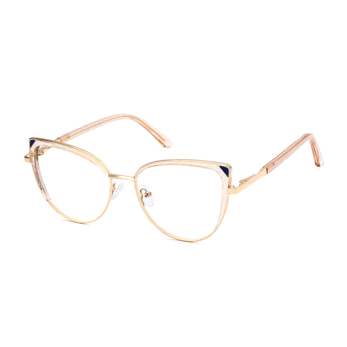 Cat-eye Transparent Amber Eyeglasses