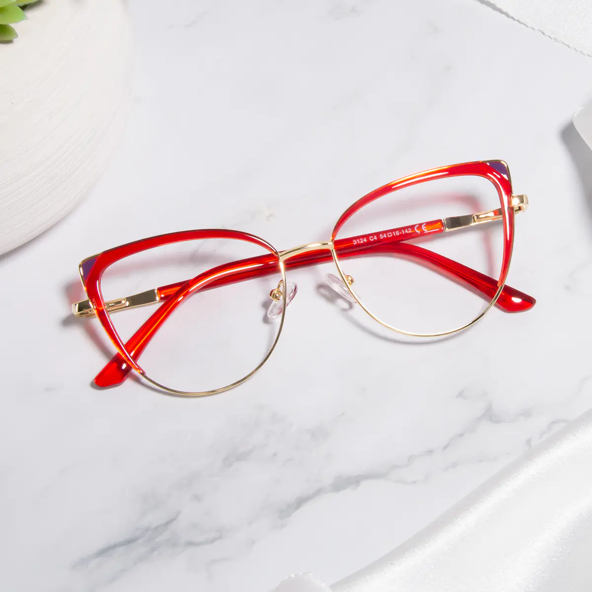 Cat-eye Red Eyeglasses