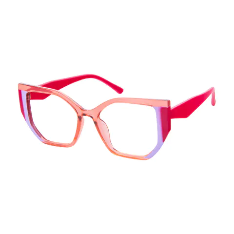 Geometric Transparent Orange Eyeglasses