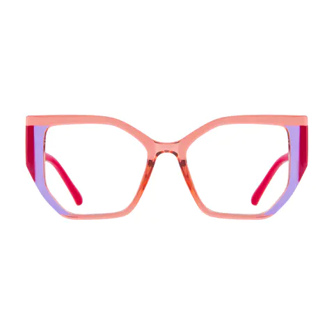 Geometric Transparent Orange Eyeglasses
