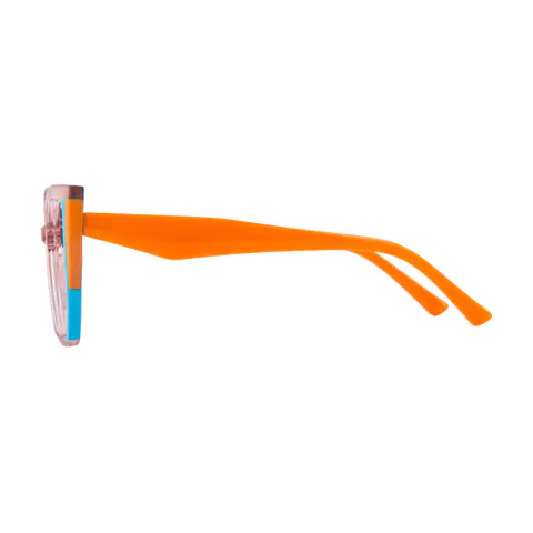 Geometric Transparent Pink Eyeglasses