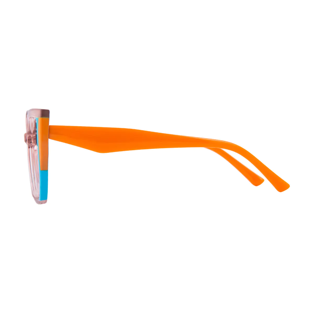 Geometric Transparent Pink Eyeglasses
