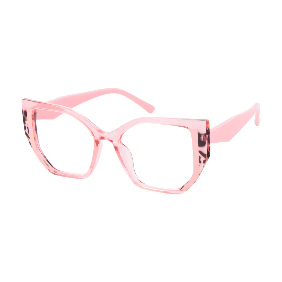 Geometric Pink/Tortoiseshell Eyeglasses