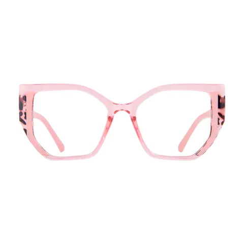 Geometric Pink/Tortoiseshell Eyeglasses
