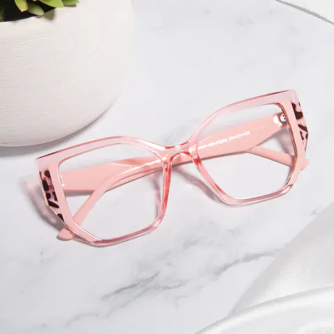 Geometric Pink/Tortoiseshell Eyeglasses