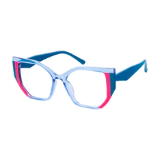 Geometric Transparent Blue Eyeglasses