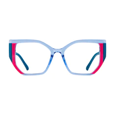 Geometric Transparent Blue Eyeglasses