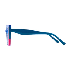 Geometric Transparent Blue Eyeglasses