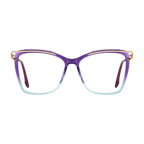 Square Transparent Purple/Transparent Blue Eyeglasses