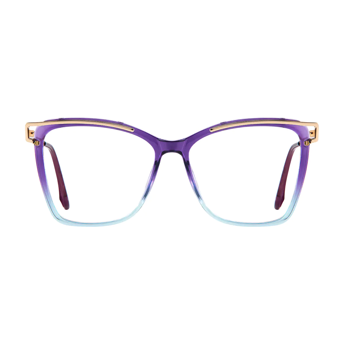 Square Transparent Purple/Transparent Blue Eyeglasses