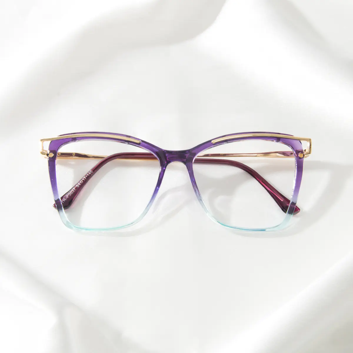 Square Transparent Purple/Transparent Blue Eyeglasses
