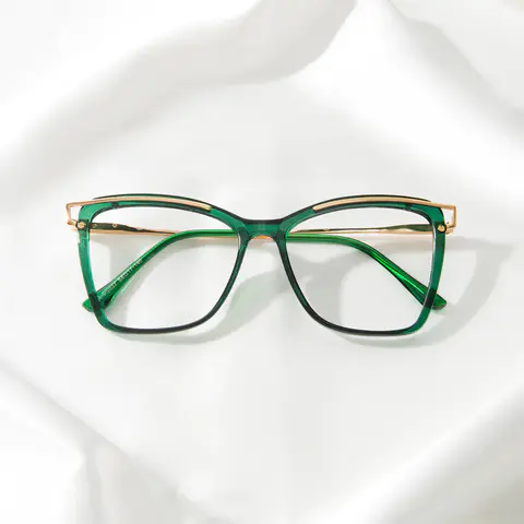 Square Green Eyeglasses