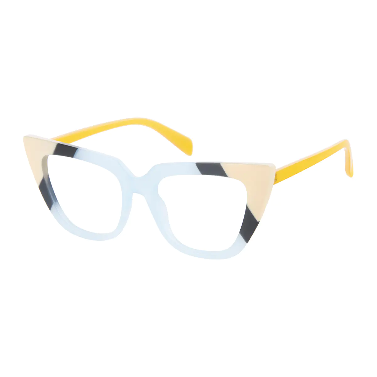 Cat-eye Blue/Yellow Eyeglasses