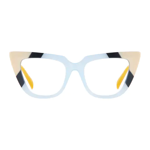 Cat-eye Blue/Yellow Eyeglasses