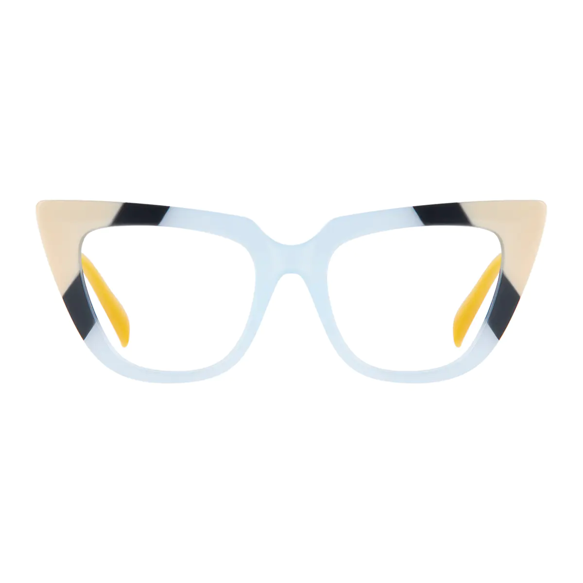 Cat-eye Blue/Yellow Eyeglasses