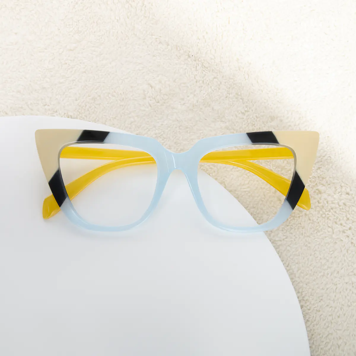 Cat-eye Blue/Yellow Eyeglasses