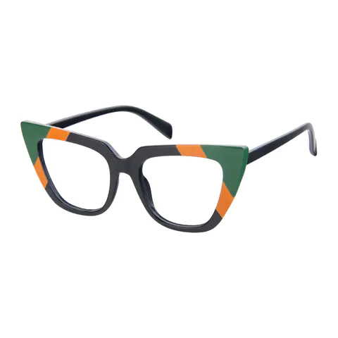 Cat-eye Black/Green Eyeglasses