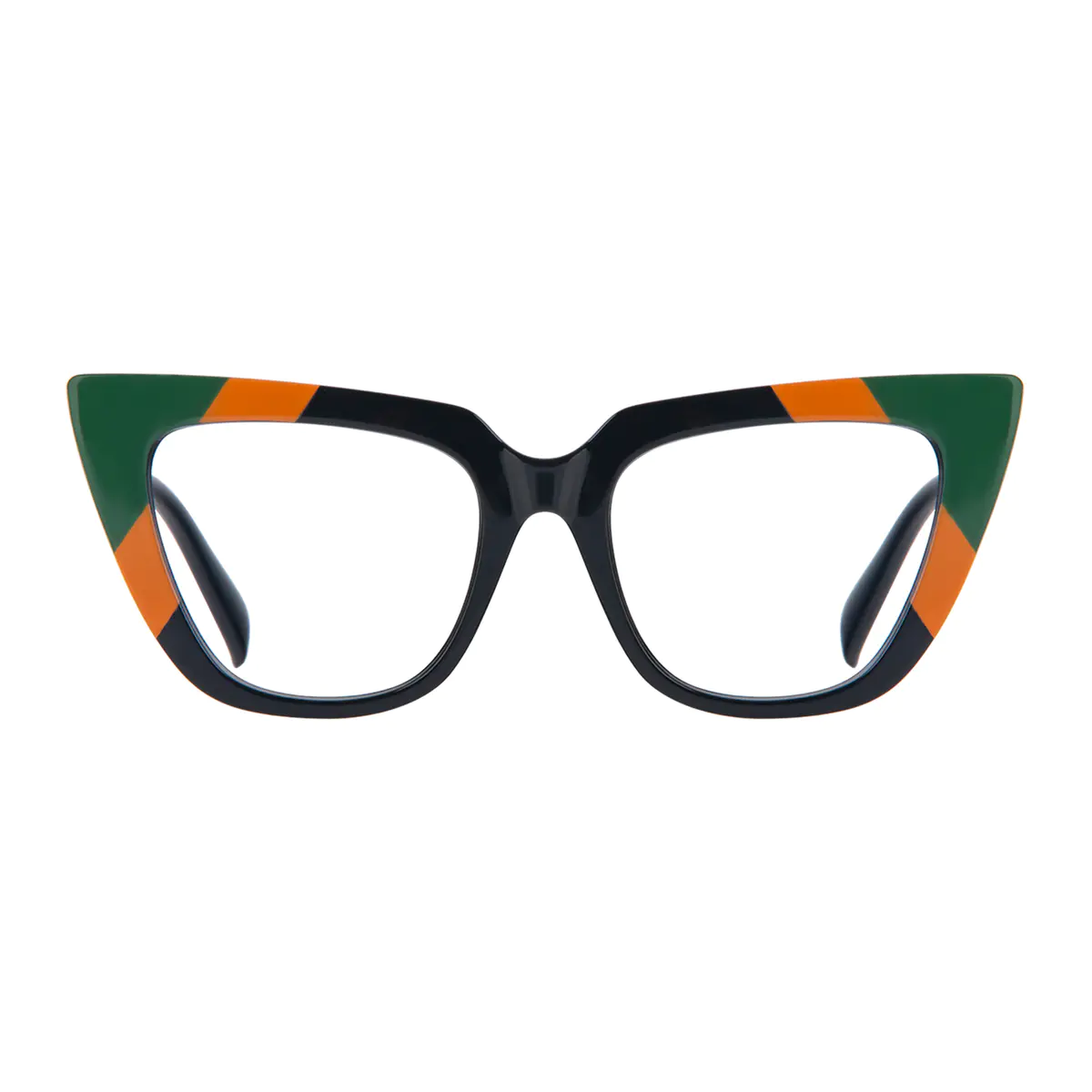 Cat-eye Black/Green Eyeglasses