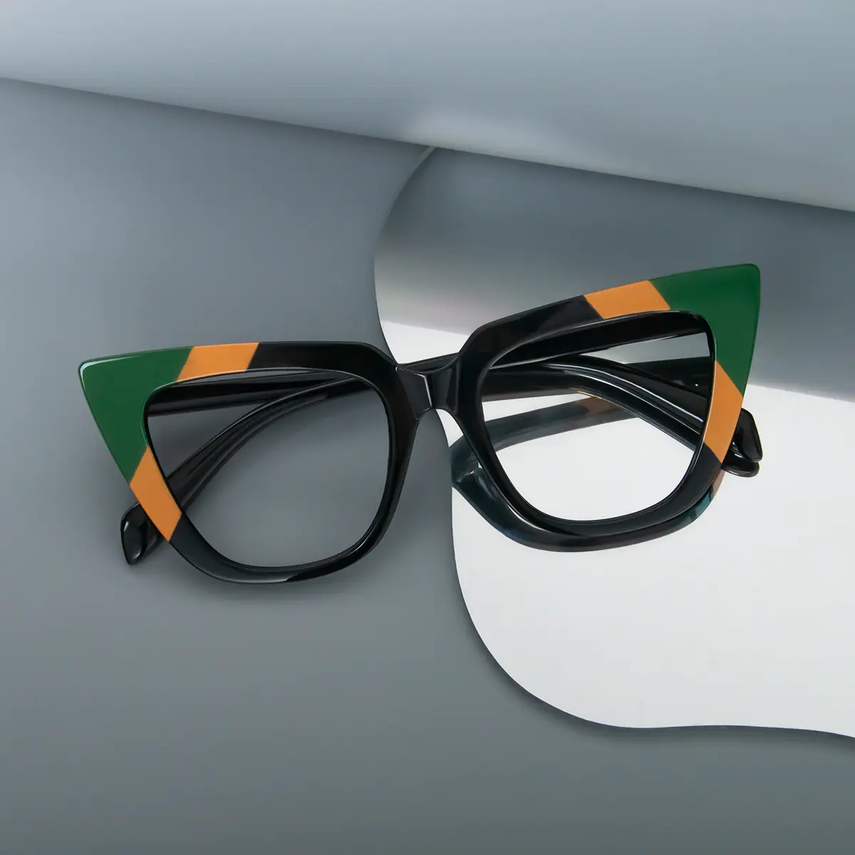 Cat-eye Black/Green Eyeglasses