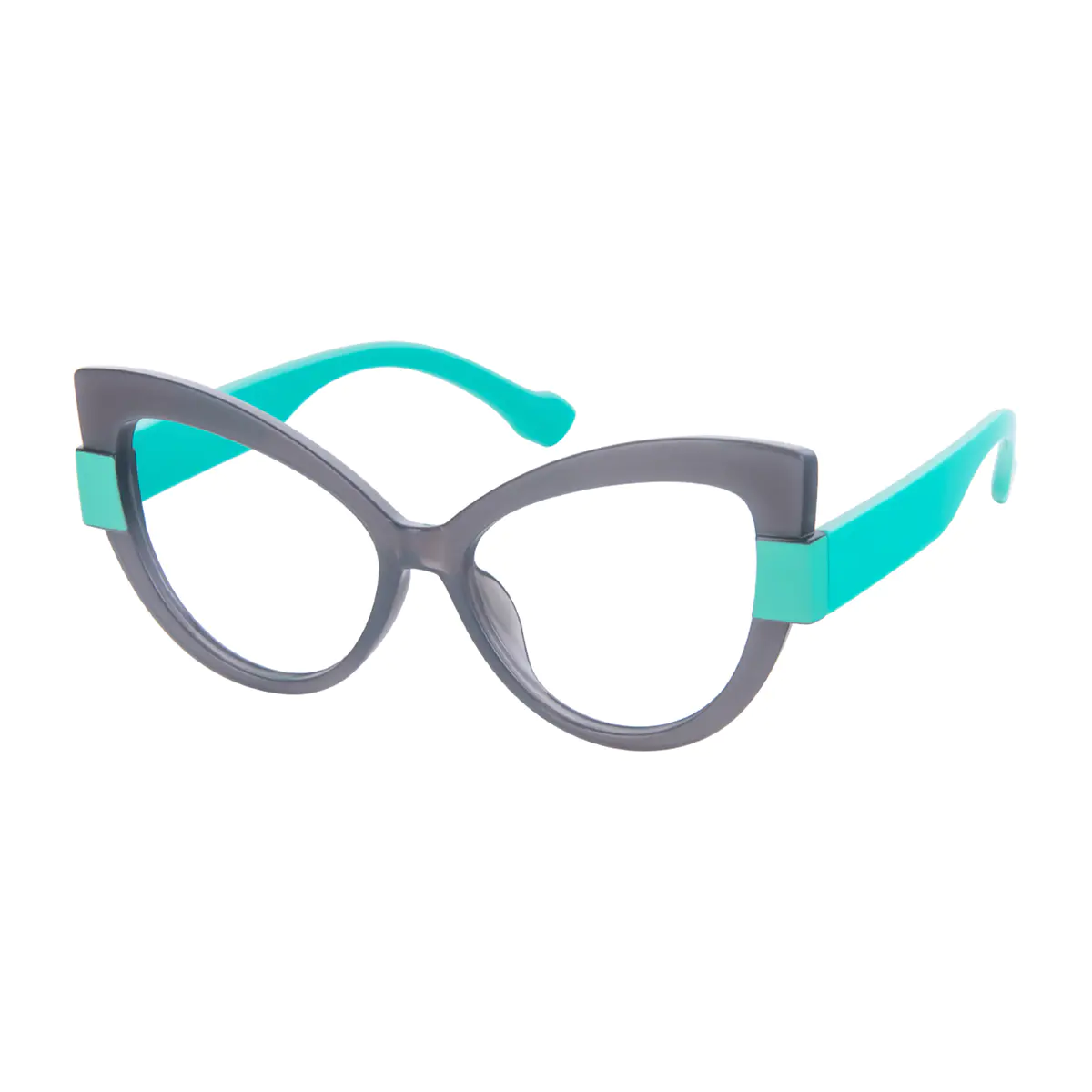 Cat-eye Dark Gray Eyeglasses