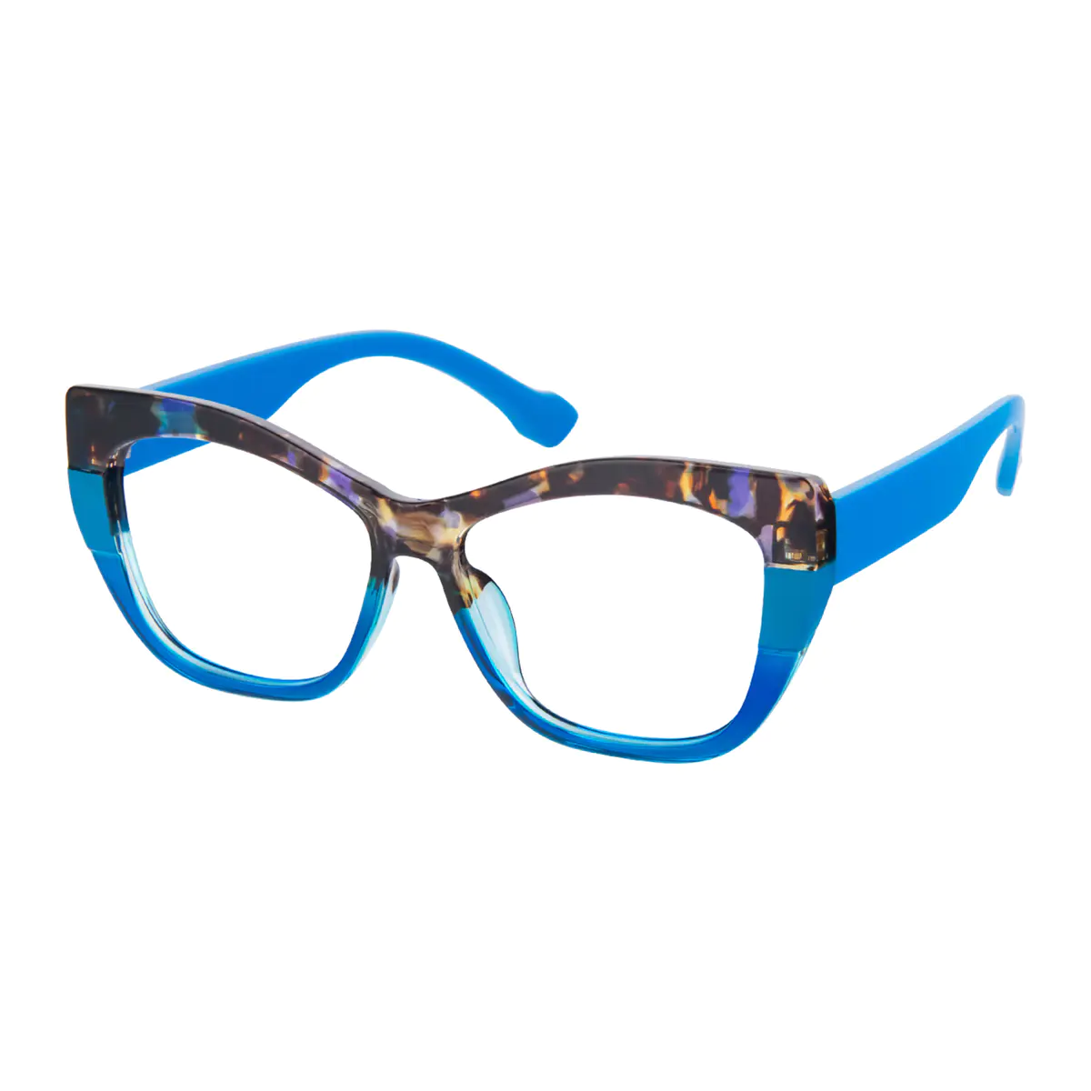 Cat-eye Tortoiseshell/Blue Eyeglasses